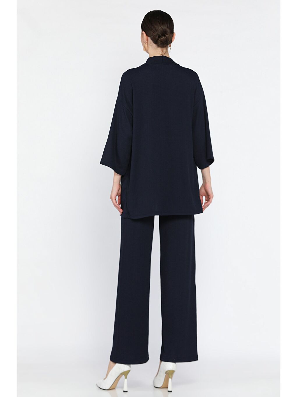 Lacivert Kadın Kimono Pantolon İkili Takım-2