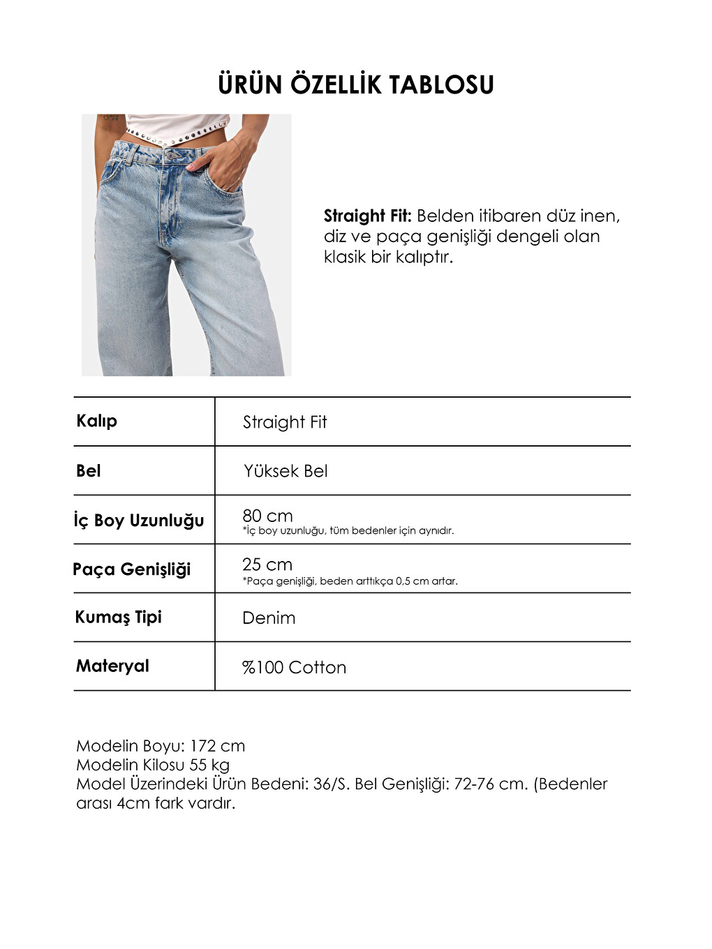Mavi Kadın Açık Jean Doris 4s6-32 Straight Fit Yüksek Bel Denim Jean-5