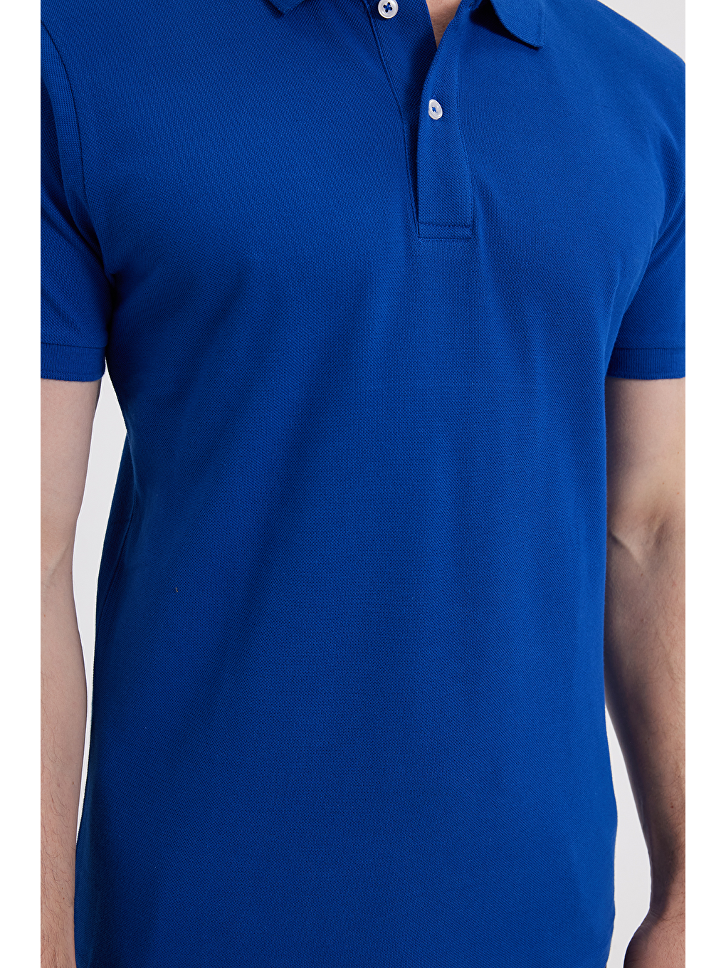Erkek Slim Fit Dar Kesim %100 Pamuk Lacivert Polo Yaka Tişört-4