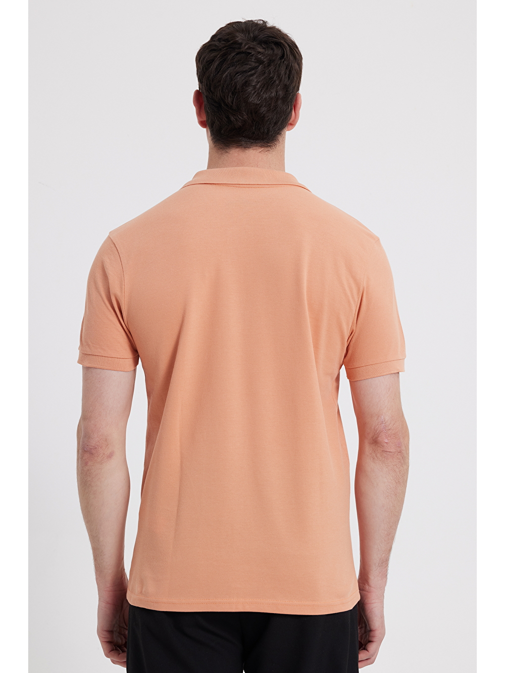 Erkek Slim Fit Dar Kesim %100 Pamuk Turuncu Polo Yaka Tişört-4