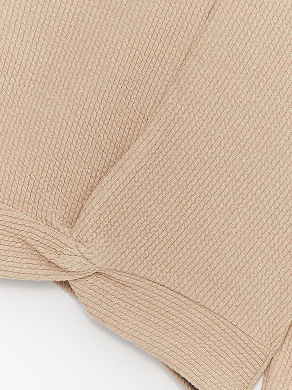 Bej Kız Çocuk Ön Cepli Yırtmaçlı Bürümcük Takım-5