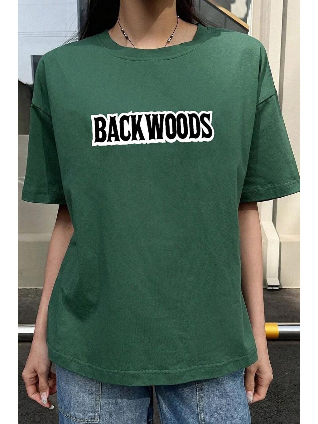 uyguntarz Yeşil Unisex Backwoods Baskılı T-shirt