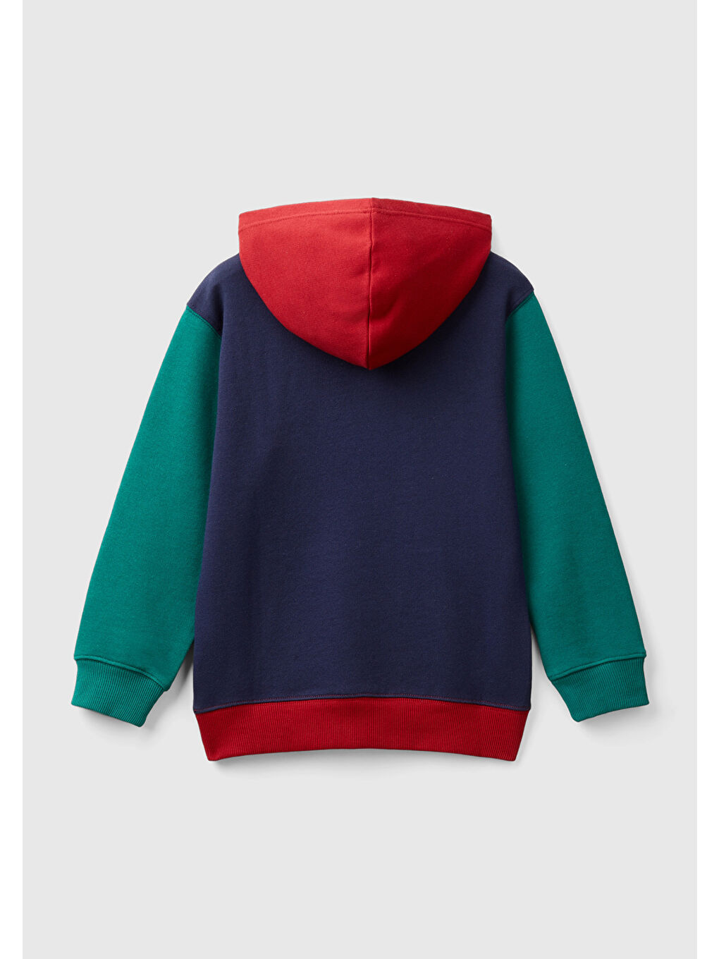 United Colors Of Benetton Erkek Çocuk Lacivert Mix Önü Logo Baskılı Ribanalı Kapüşonlu Sweatshirt - 1