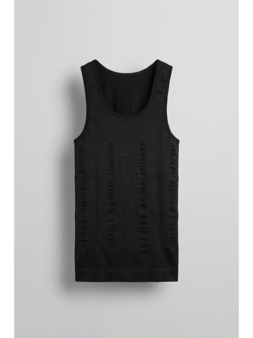 Erkek Slim Fit Vücut Şekillendirici Esnek Korse Atlet Siyah