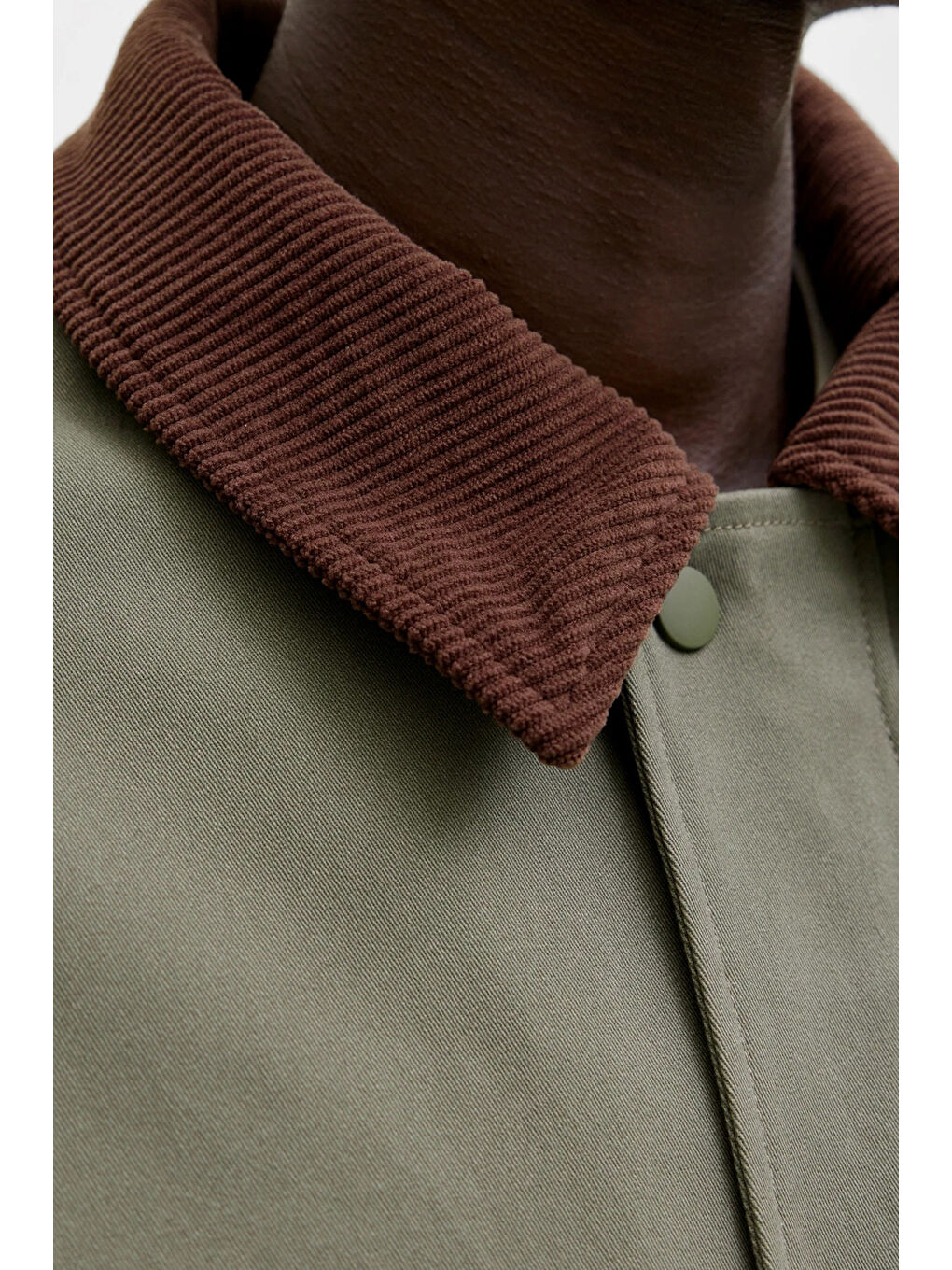 Haki Jack  &Jones Essentials Jjegraham Pamuklu Regular Fit Ceket Yaka Mont 12288889-3