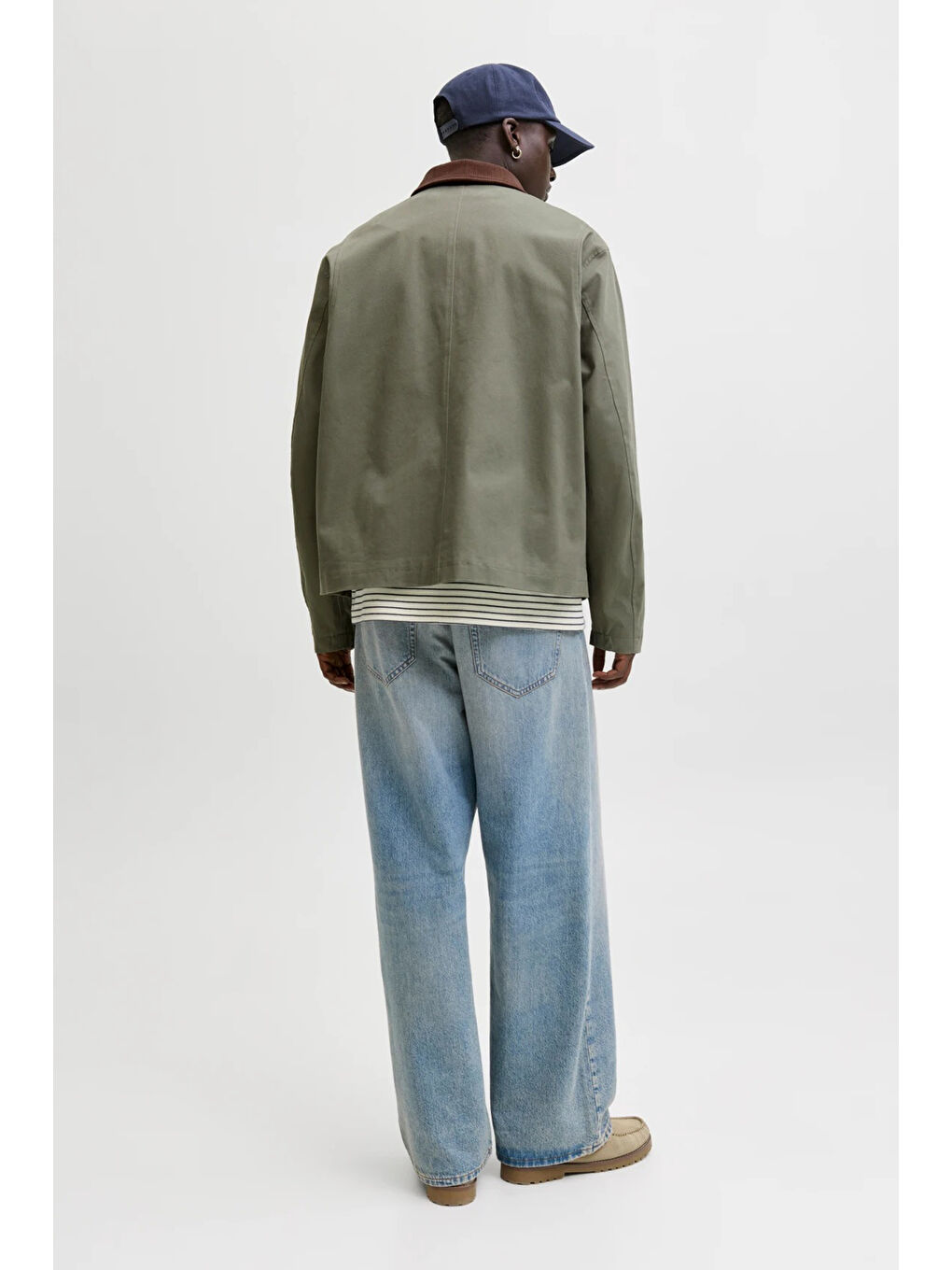 Haki Jack  &Jones Essentials Jjegraham Pamuklu Regular Fit Ceket Yaka Mont 12288889-4