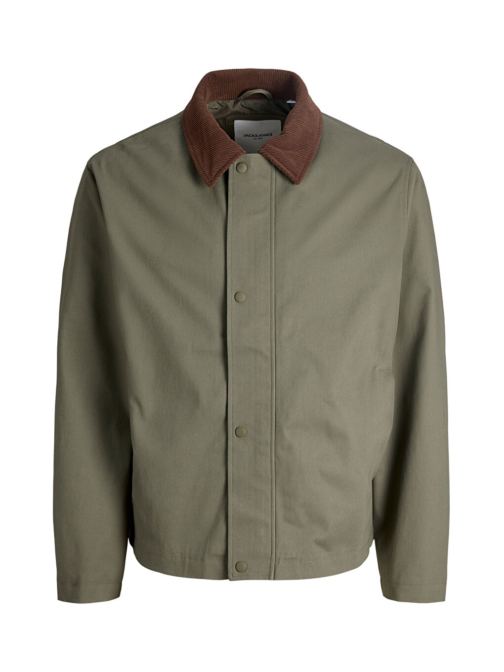 Haki Jack  &Jones Essentials Jjegraham Pamuklu Regular Fit Ceket Yaka Mont 12288889-5