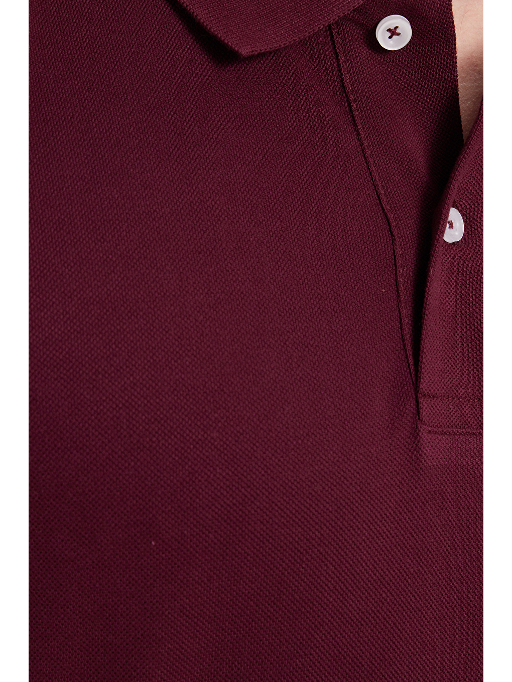 Erkek Slim Fit Dar Kesim %100 Pamuk Bordo Polo Yaka Tişört-3