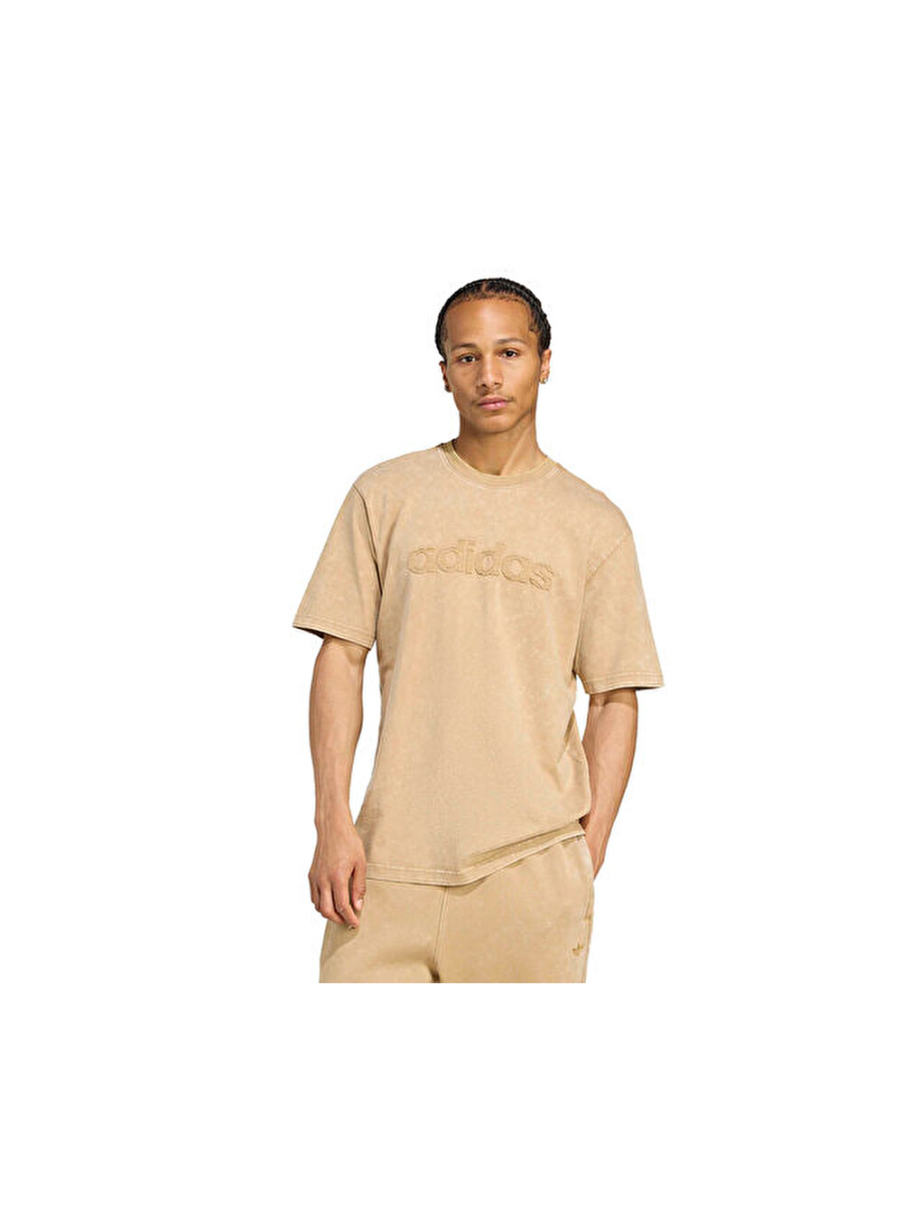 Washed Tee Erkek Günlük Tişört Jy2811 Kahverengi