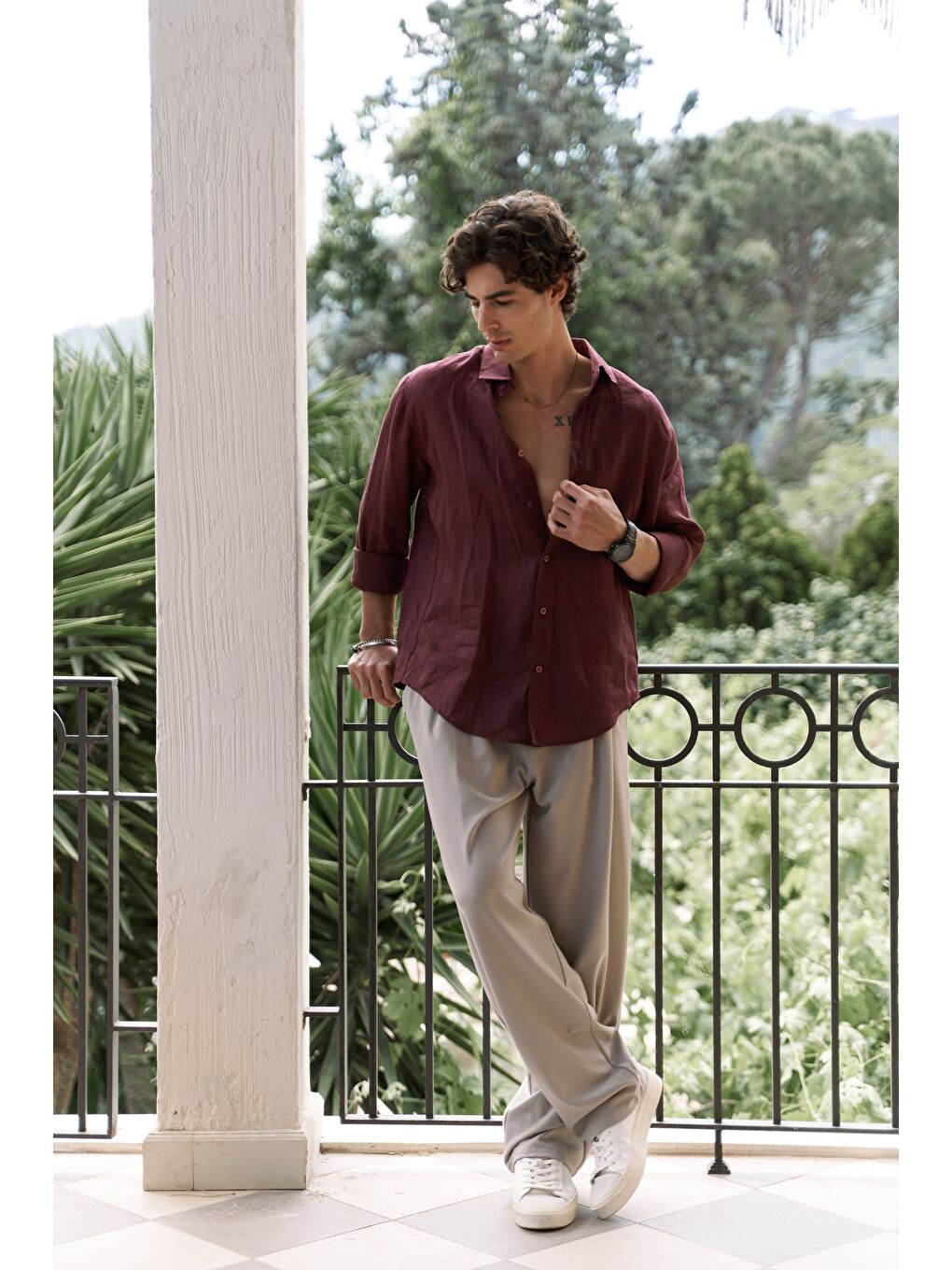 Bej Geaohrid Vizon Erkek Pantolon-1