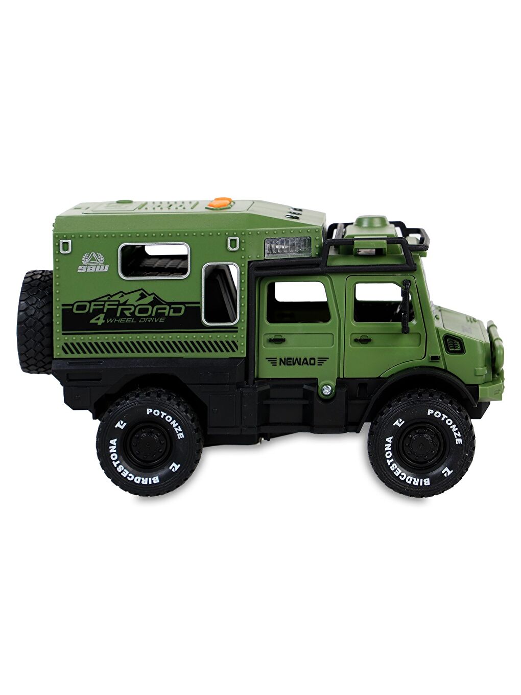 Sürtmeli Işıklı Müzikli Lüks Off-Road Karavan - Yeşil