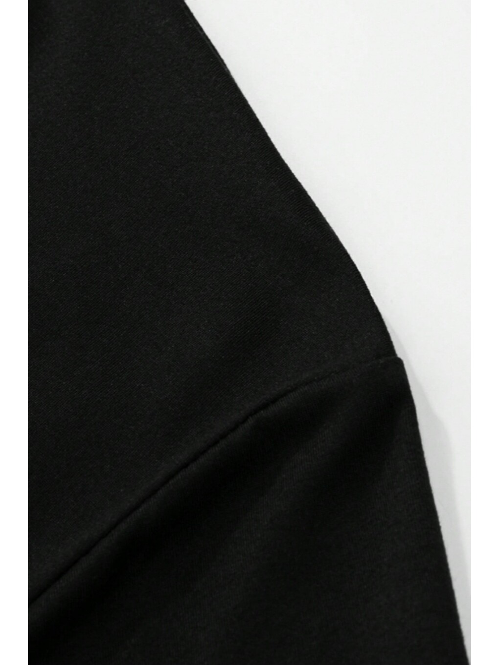 Siyah Erkek Oversize Kısa Kollu Kapüşonlu Tişört Sweatshirt-2