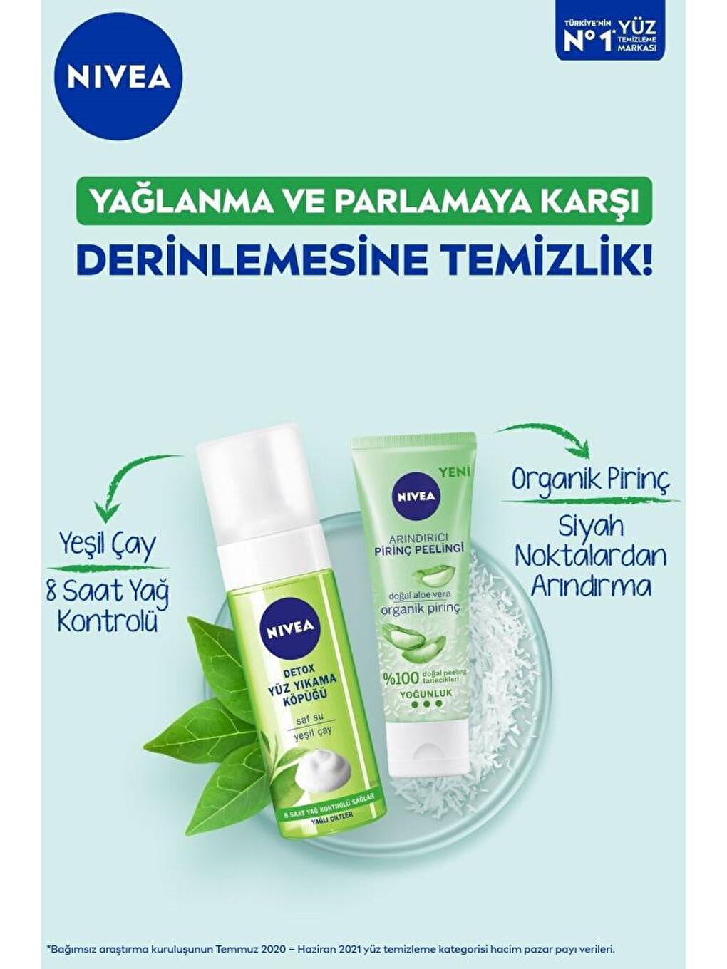 NIVEA Şeffaf Yüz Temizleyici Yıkama Köpüğü Detox Yağlı Ciltler, 150 ml, Gözenek Arındırıcı, Yeşil Çay - 3