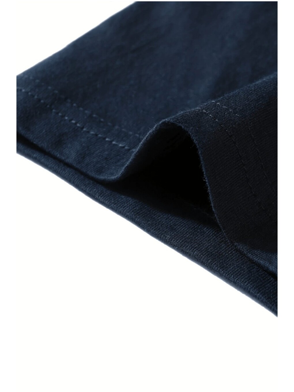 Lacivert Erkek Oversize Kısa Kollu Kapüşonlu Tişört Sweatshirt-2
