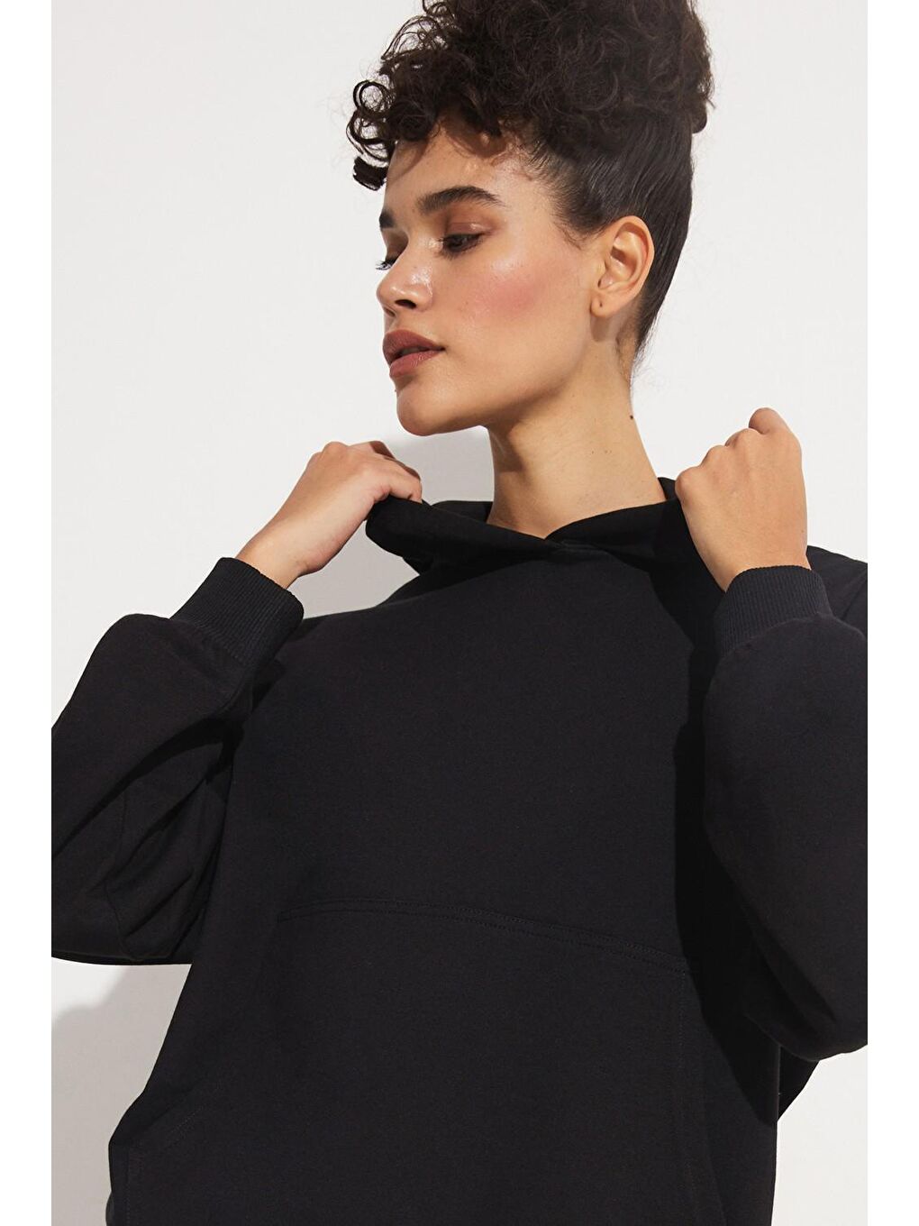 Joystar Siyah Kadın Basic Sweatshirt - 3