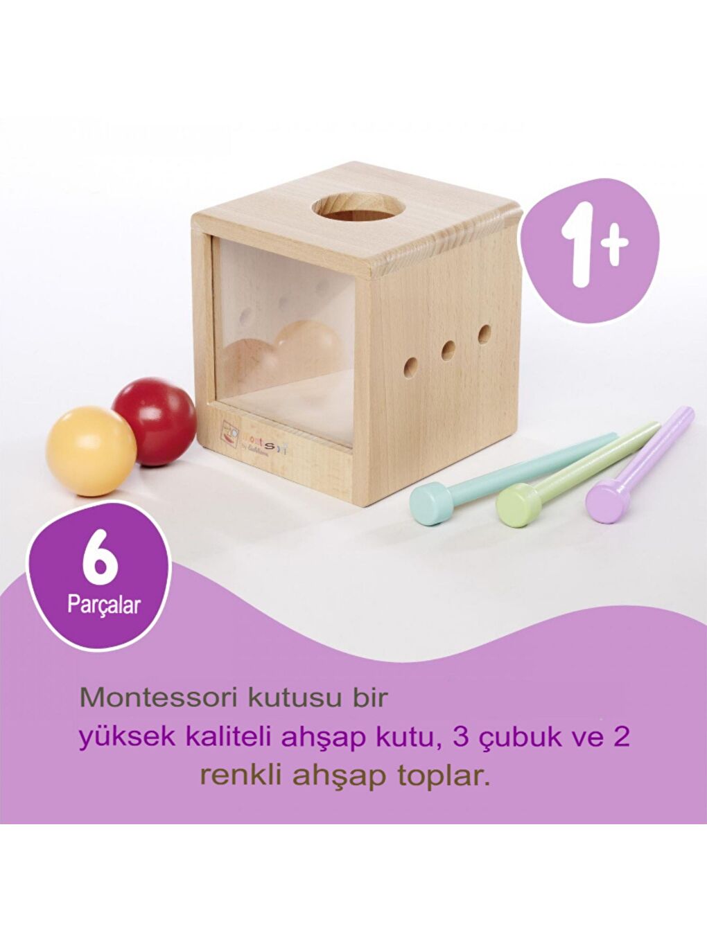 Montessori Ahşap Top Atma Kutusu-4