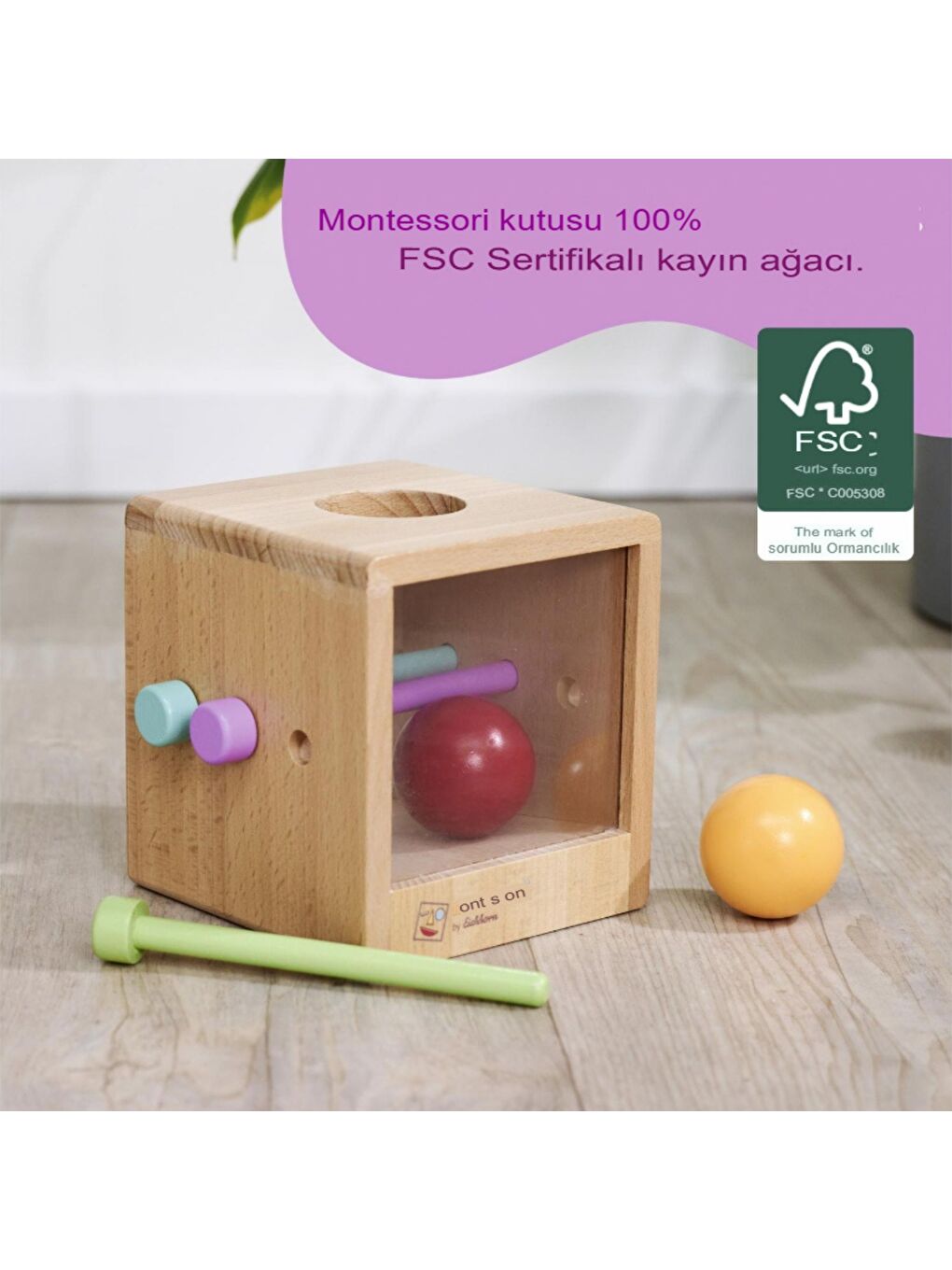 Montessori Ahşap Top Atma Kutusu-5