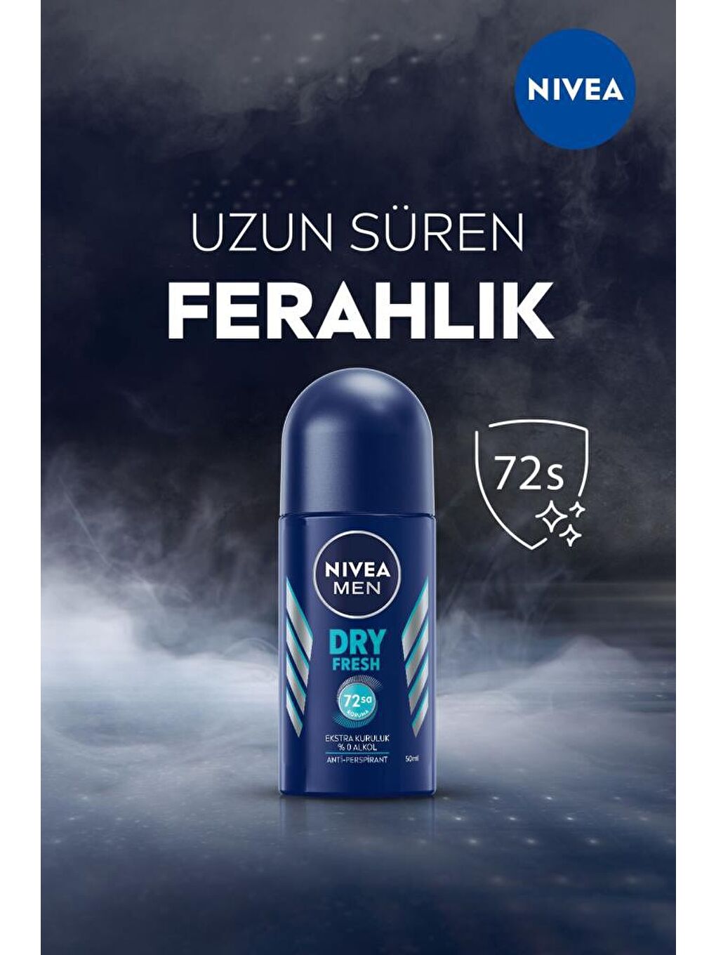 NIVEA Şeffaf Men Erkek Roll On Deodorant Dry Fresh 72 Saat Anti-Perspirant Koruma, 50 ml - 2