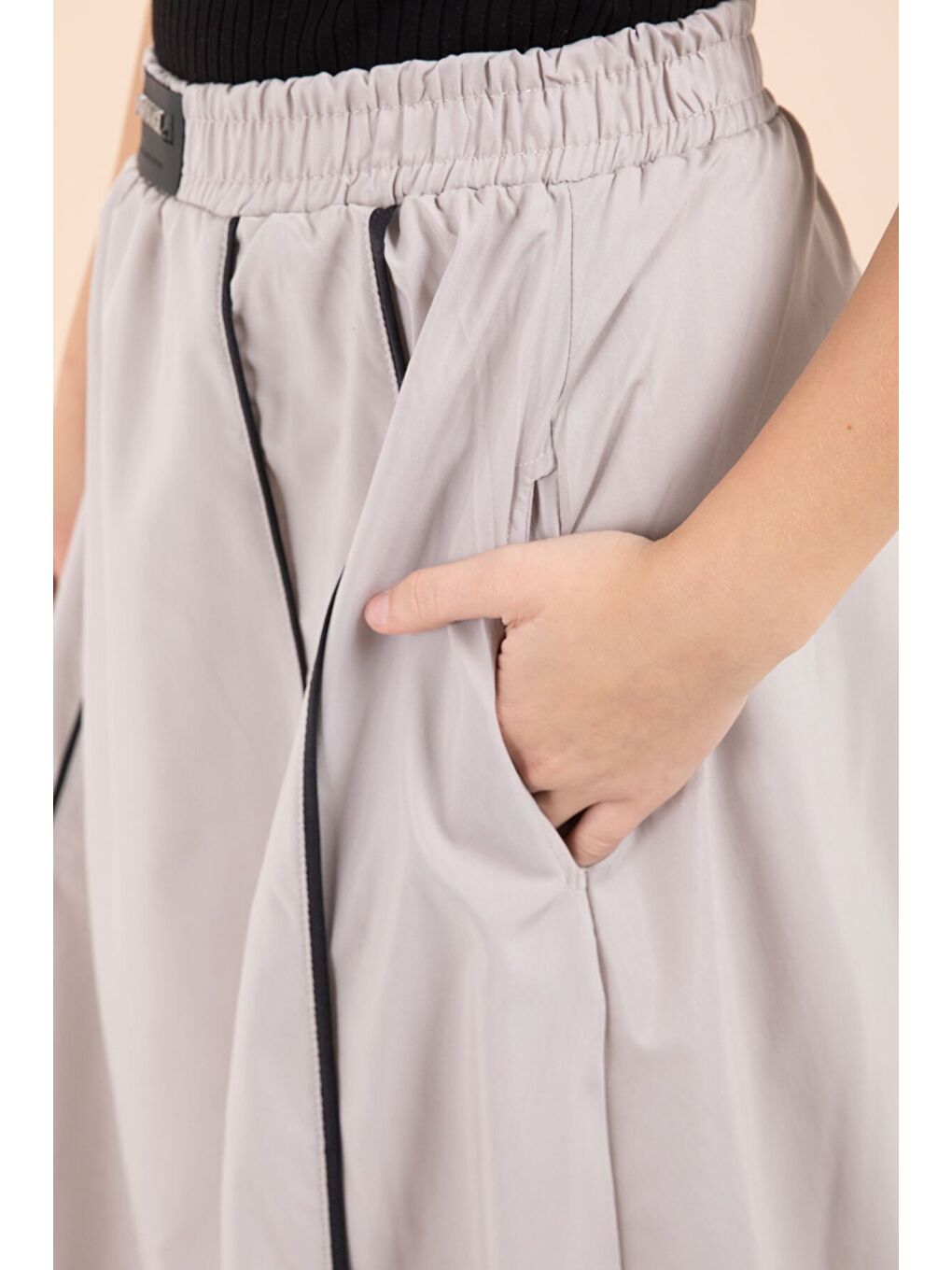 Kahverengi Çizgili Balon Etekli Kısa Kol Badili 2li Kız Çocuk Takım 23462-4