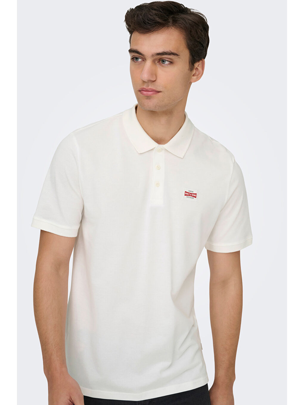 Ekru Onsdawson Pamuklu Regular Fit Düğmeli Polo Yaka T Shirt 22036883-2