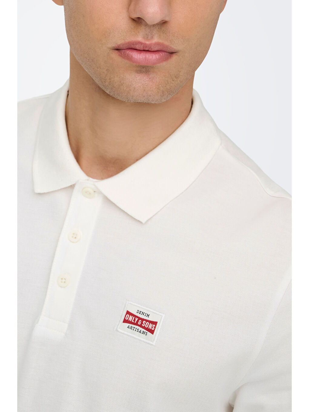 Ekru Onsdawson Pamuklu Regular Fit Düğmeli Polo Yaka T Shirt 22036883-3
