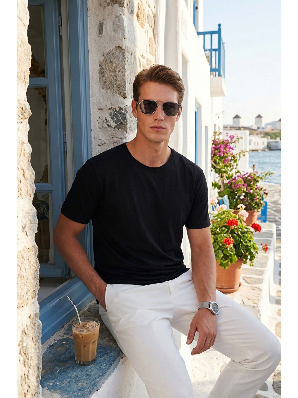 Siyah Pamuklu Regular Fit Bisiklet Yaka T Shirt 5904074