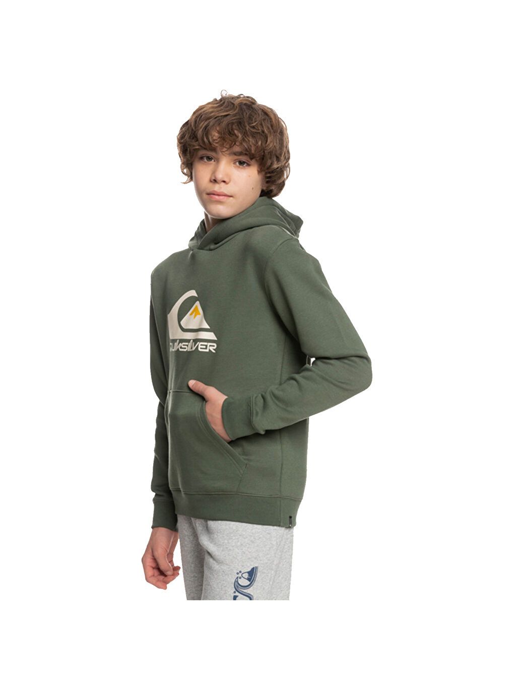 Çocuk Sweatshirt Big Logo Yeşil Günlük Giyim-3