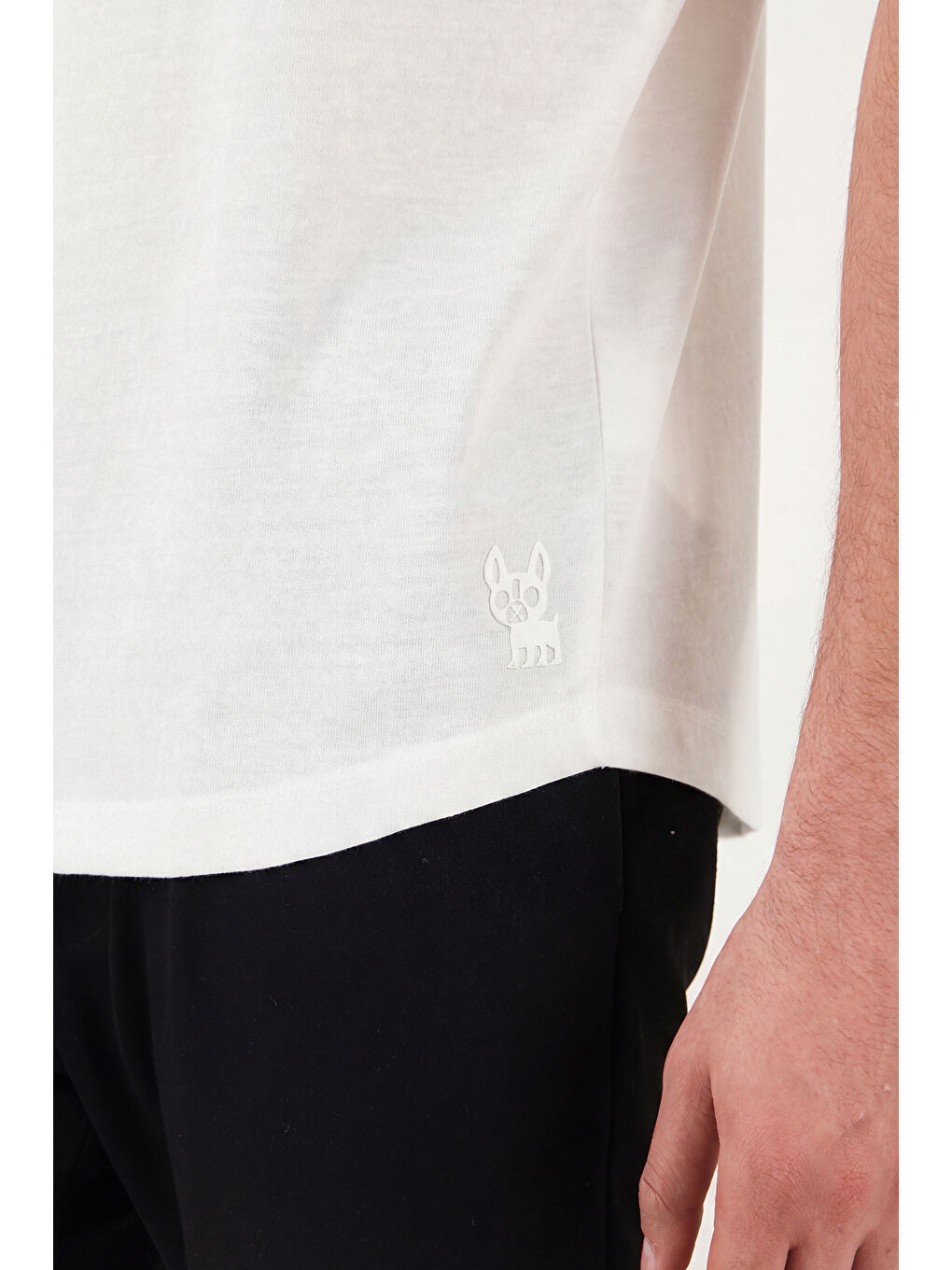 Ekru Pamuklu Regular Fit Bisiklet Yaka T Shirt 5904074-6