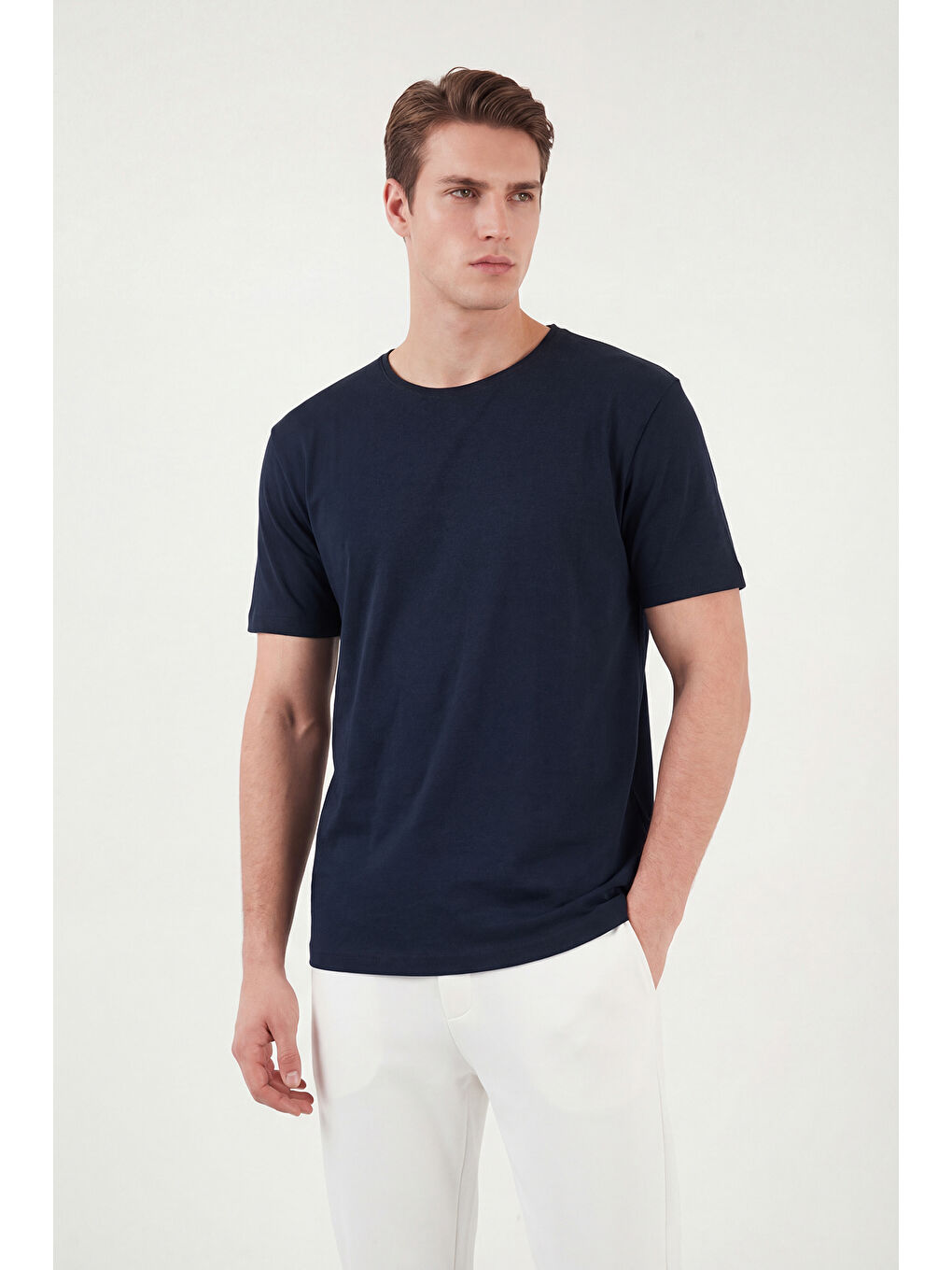 İndigo Pamuklu Regular Fit Bisiklet Yaka T Shirt 5904074-3