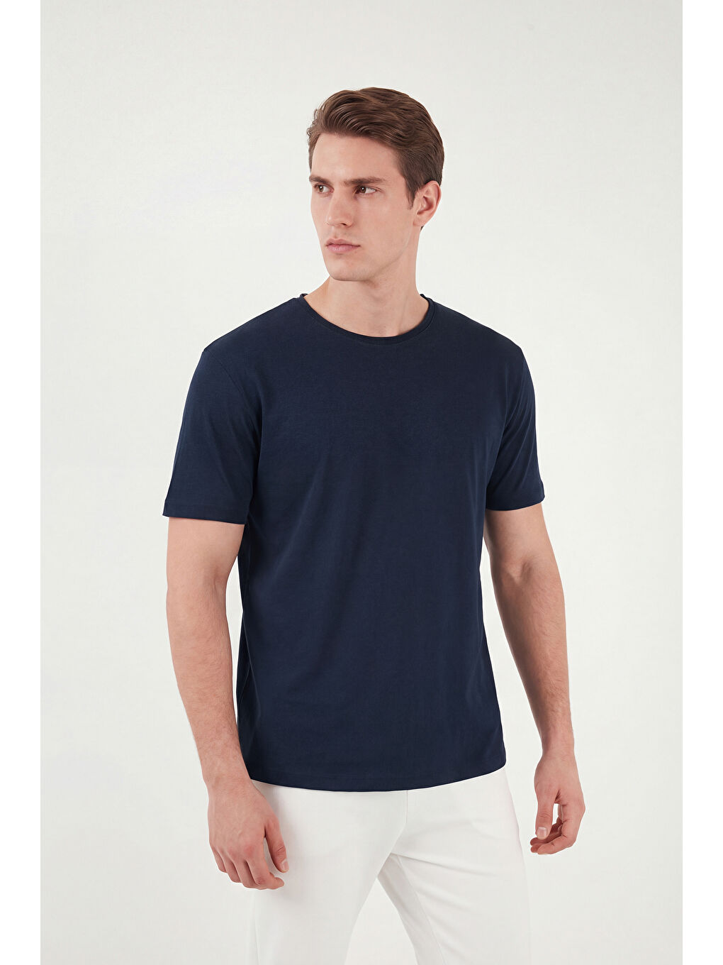 İndigo Pamuklu Regular Fit Bisiklet Yaka T Shirt 5904074-4