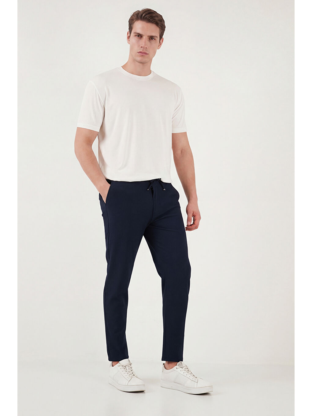 Lacivert Slim Fit Normal Bel Daralan Paça Pantolon 6841483-2