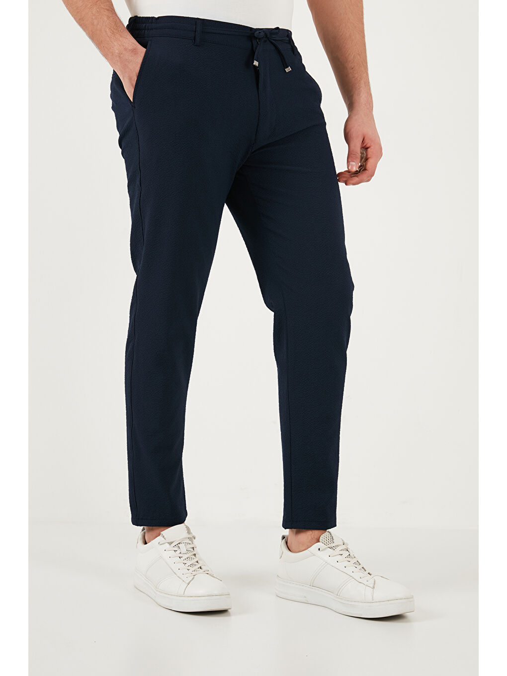 Lacivert Slim Fit Normal Bel Daralan Paça Pantolon 6841483-3
