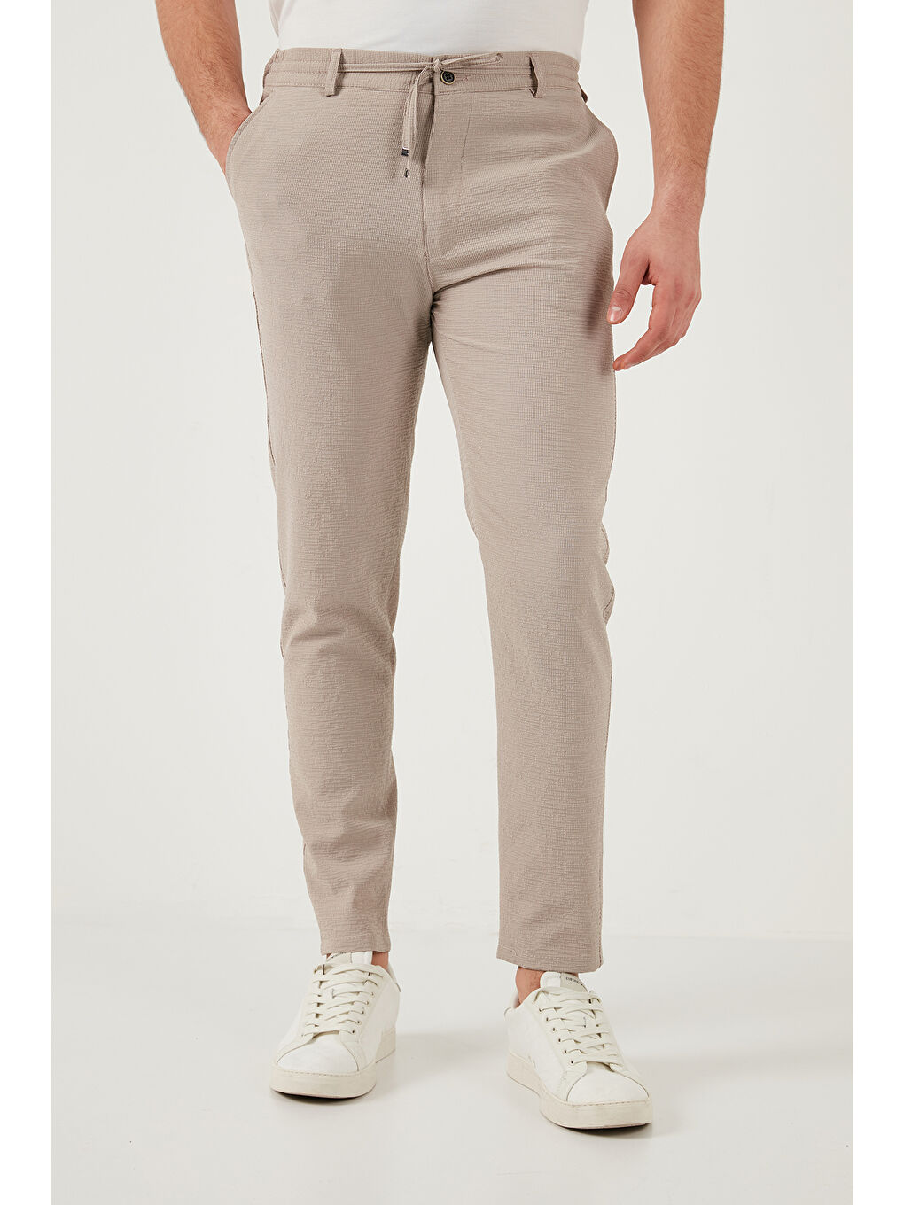 Bej Slim Fit Normal Bel Daralan Paça Pantolon 6841483-3