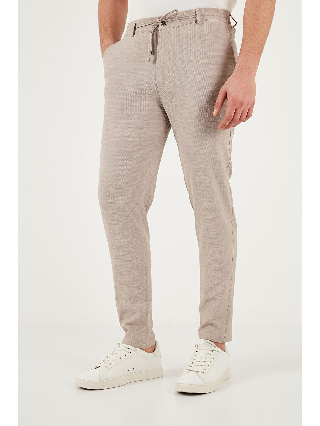 Bej Slim Fit Normal Bel Daralan Paça Pantolon 6841483-4