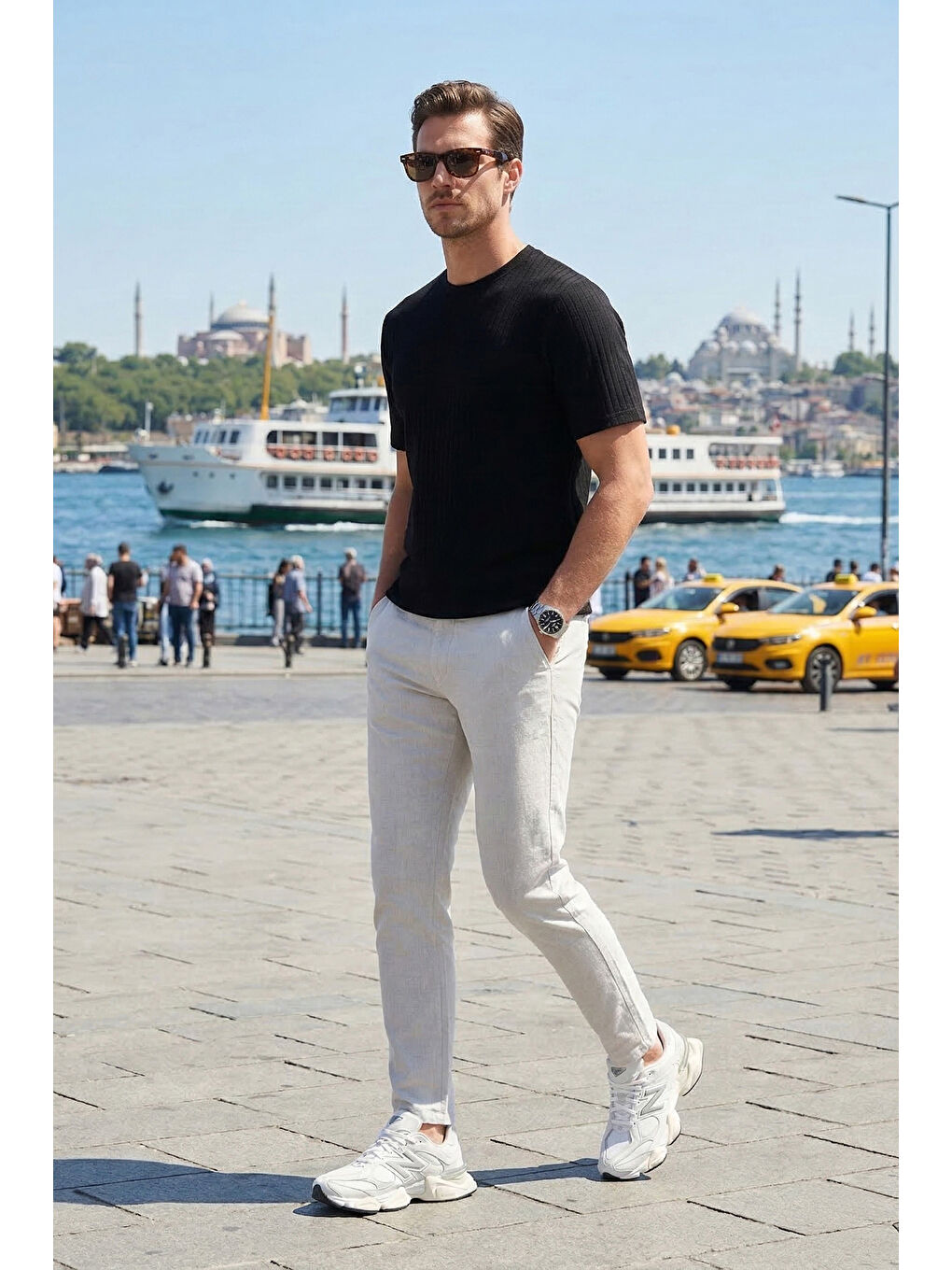 Bej Slim Fit Normal Bel Daralan Paça Pantolon 6841483