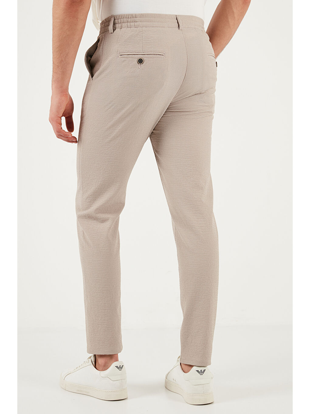 Bej Slim Fit Normal Bel Daralan Paça Pantolon 6841483-6