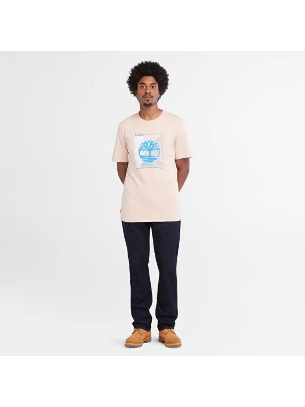 Timberland Pembe Tree Logo Graphic Regular Erkek Pembe Yuvarlak Yaka Tişört - 2