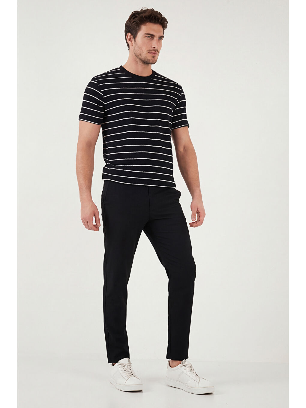 Siyah Slim Fit Normal Bel Daralan Paça Pantolon 6843649-2