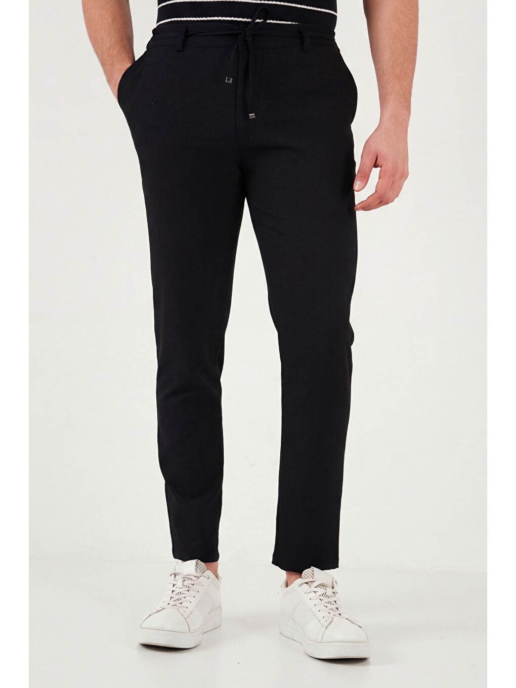Siyah Slim Fit Normal Bel Daralan Paça Pantolon 6843649-3
