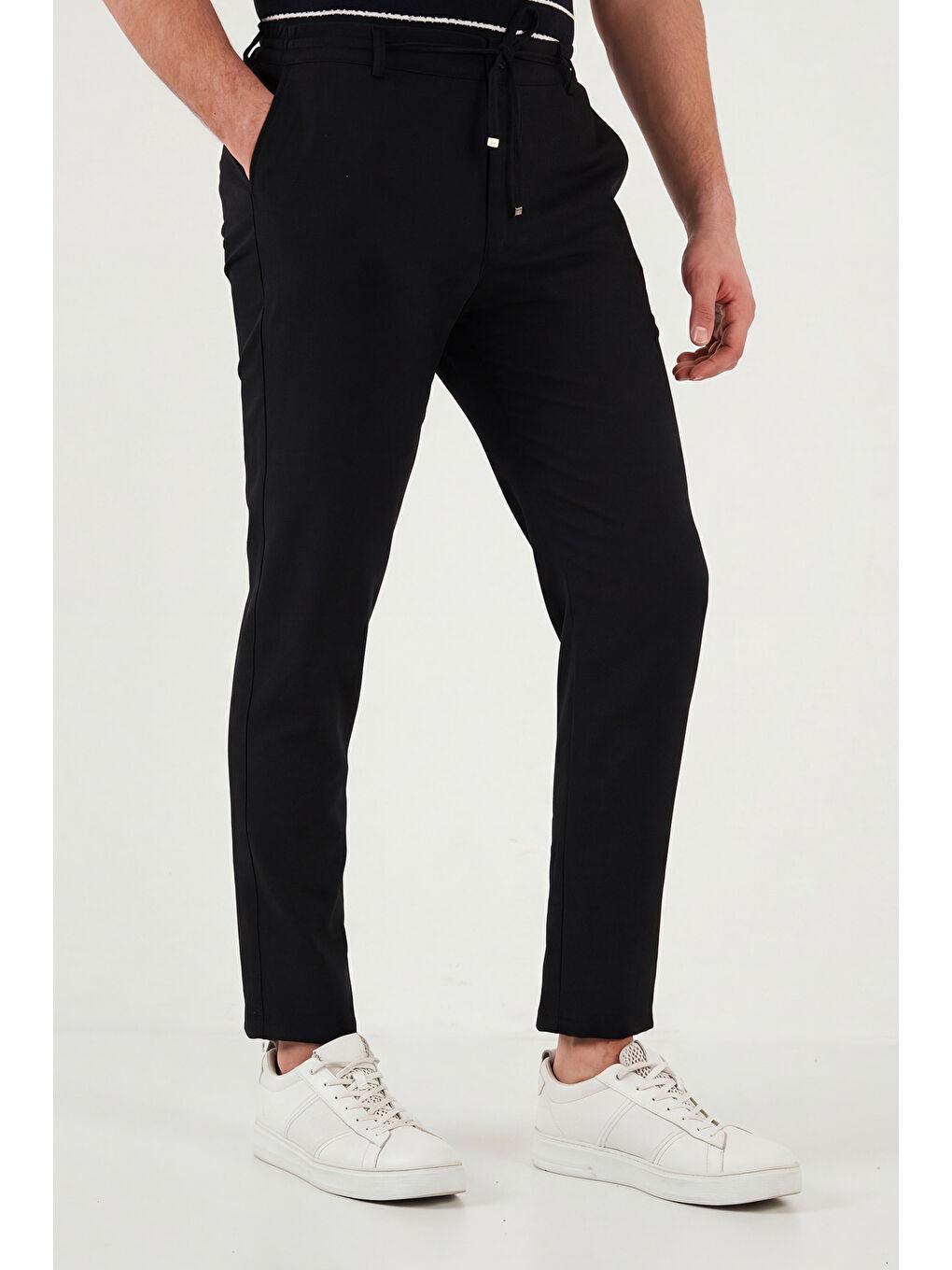 Siyah Slim Fit Normal Bel Daralan Paça Pantolon 6843649-4