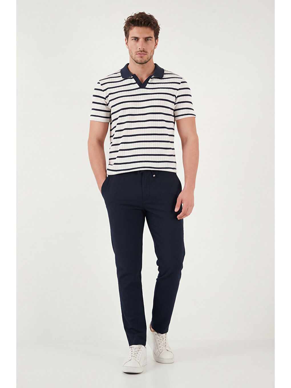 Lacivert Slim Fit Normal Bel Daralan Paça Pantolon 6843649-1