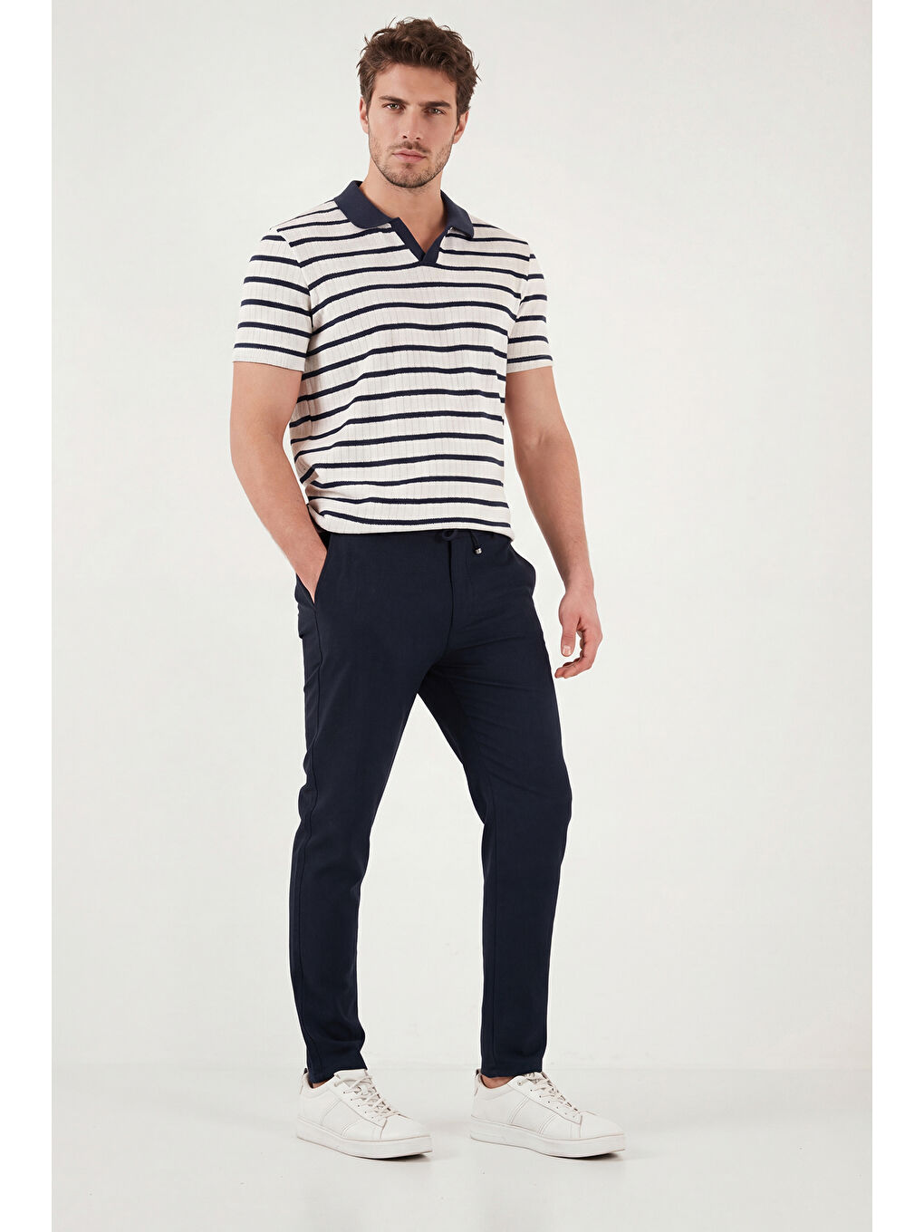 Lacivert Slim Fit Normal Bel Daralan Paça Pantolon 6843649-2