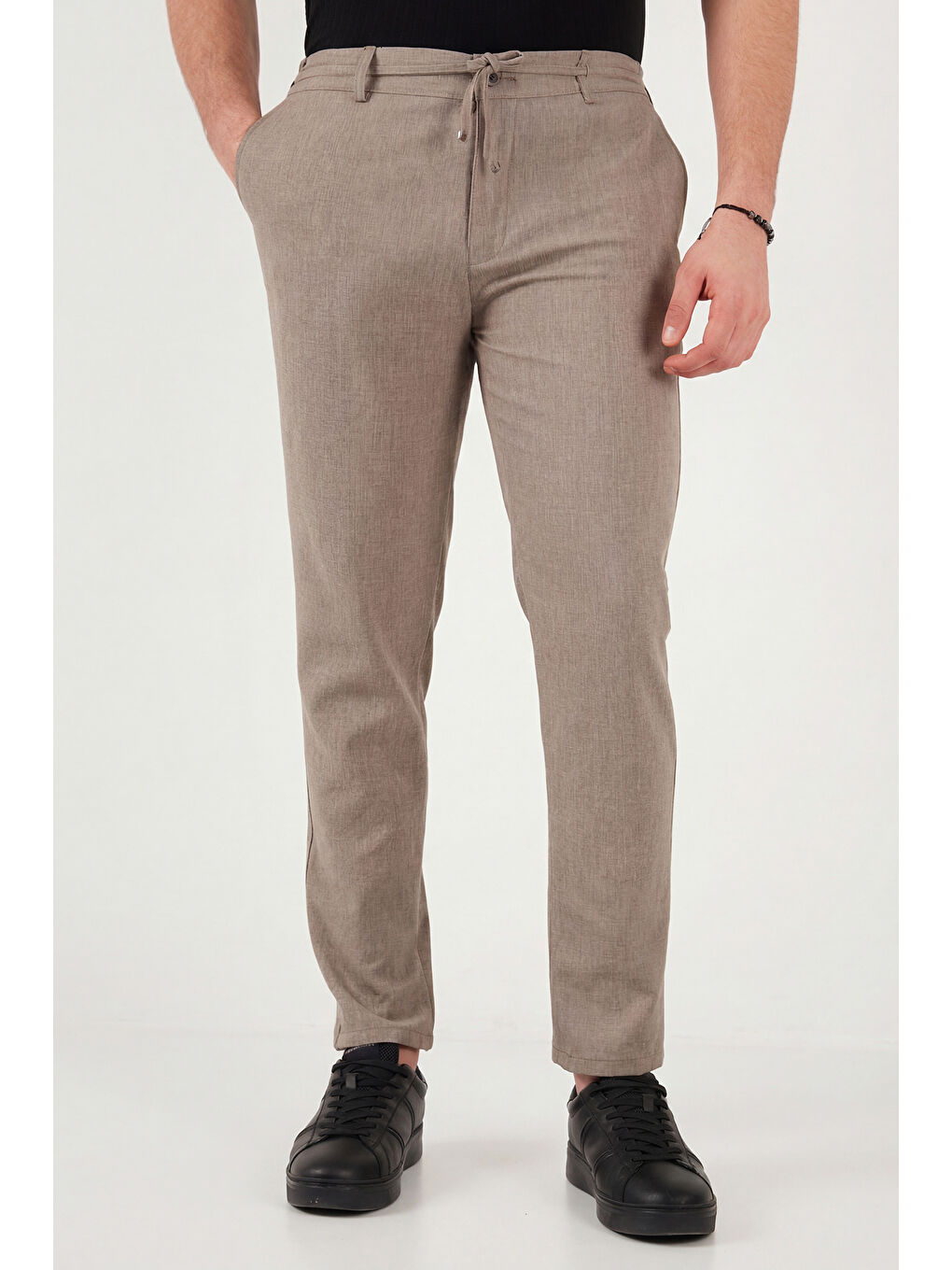 Bej Slim Fit Normal Bel Daralan Paça Pantolon 6843649-3