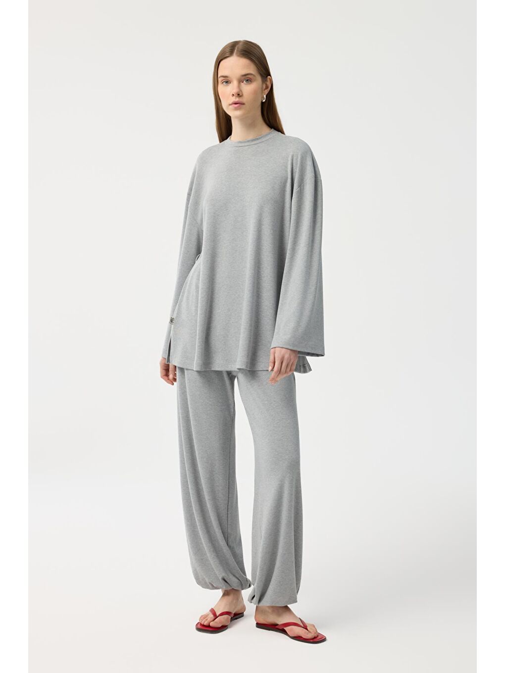 Modal Cupra Jogger Pantolon Takım Gri Melanj-1