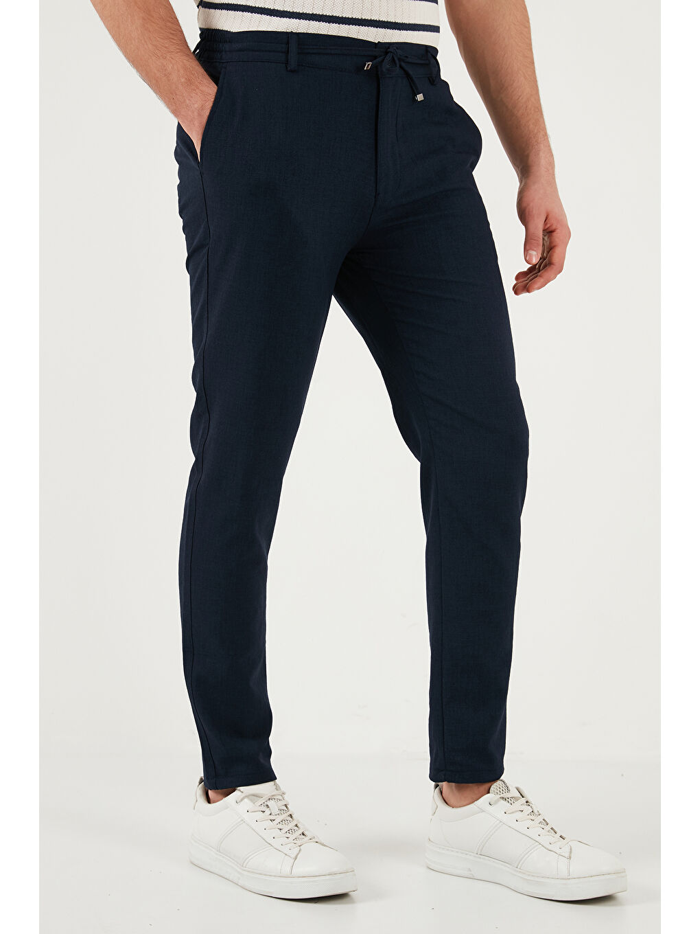 Lacivert Slim Fit Normal Bel Daralan Paça Pantolon 6843649-3