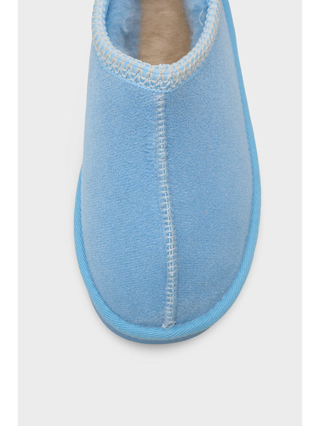 Turkuaz Carroll Kalın Tabanlı Yuvarlak Burunlu Kürklü Kadın Kapalı Terlik-2