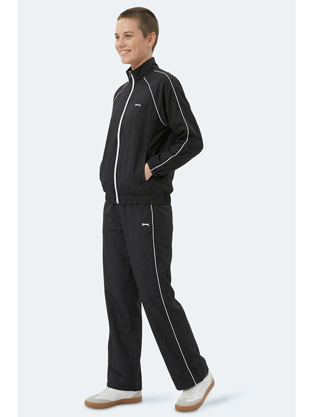 REVEL Kadın Dik Yaka Fermuarlı Siyah Eşofman Takımı-4