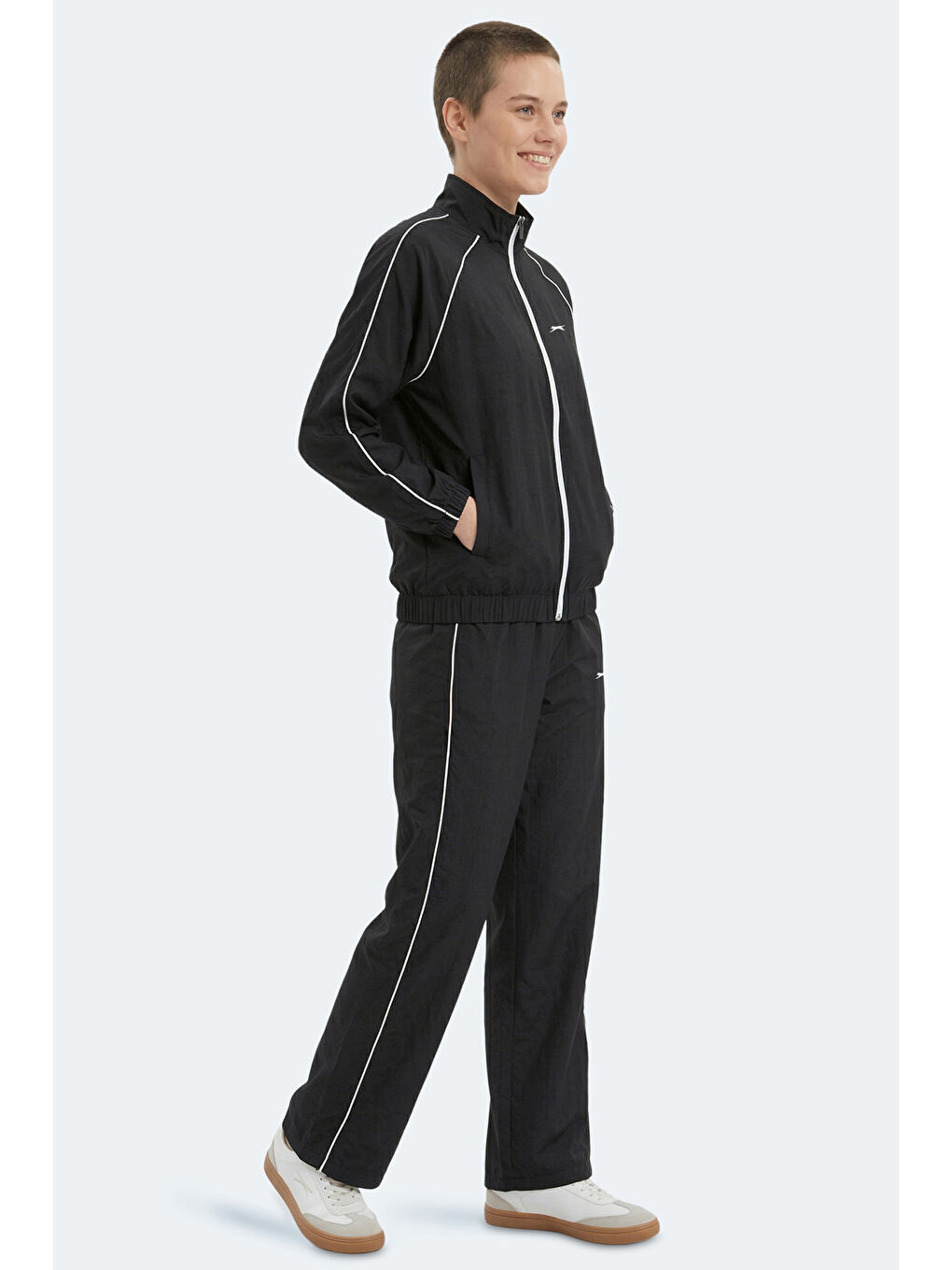 REVEL Kadın Dik Yaka Fermuarlı Siyah Eşofman Takımı-6