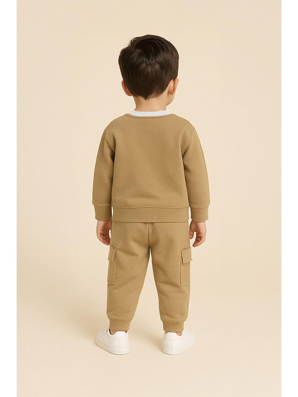 Bej Erkek Çocuk Alt Üst %100 Pamuklu Yazı Baskılı Takım (3-4 Yaş 8-9 Yaş)-2