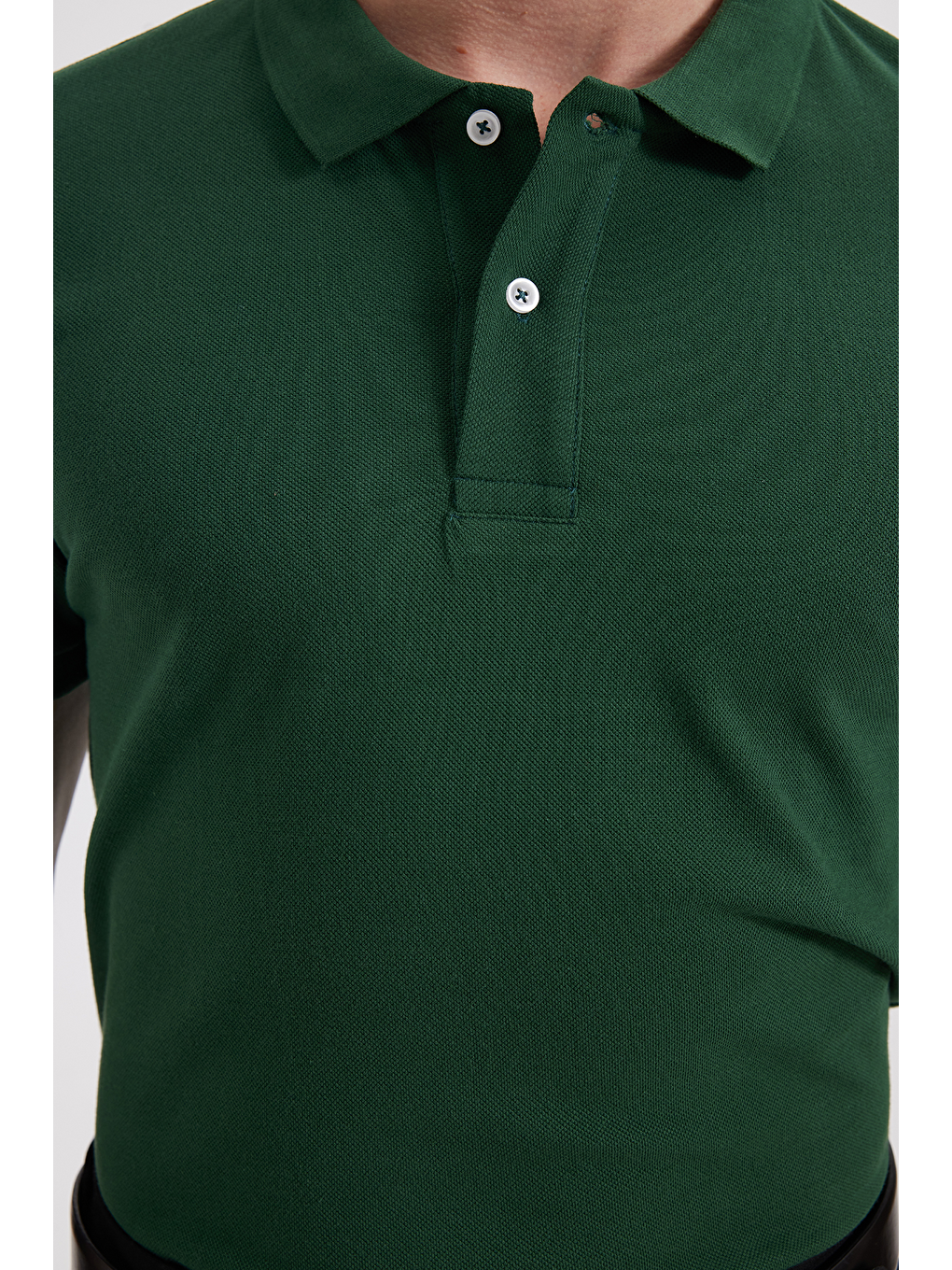 Erkek Slim Fit Dar Kesim %100 Pamuk Haki Polo Yaka Tişört-3